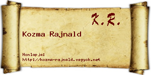 Kozma Rajnald névjegykártya